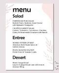 Simple leaf Waves Wedding Menu Cards