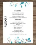 Aquatic Nuances Wedding Menu Cards