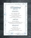 Feather Background Wedding Menu Cards
