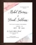 Pink and Gray Marble Simple Flat 5x7 Wedding Invitation