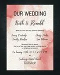 Deep Fose Tint Simple Flat 5x7 Wedding Invitation