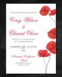 Simple Red Flowers Simple Flat 5x7 Wedding Invitation