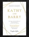 Elegant Golden Frame Simple Flat 5x7 Wedding Invitation