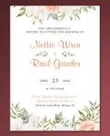 Dusty Roses Delicate Simple Flat 5x7 Wedding Invitation