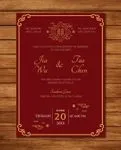 Classic Gold Edge Simple Flat 5x7 Wedding Invitation