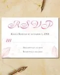 Pink Spring Flowers Simple Flat 5x7 Wedding Invitation