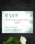 Teal Watercolor Simple Flat 5x7 Wedding Invitation