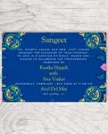 Pert Blue and Border Indian Wedding Invitation