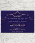 Dark Blue Pattern Indian Wedding Invitation