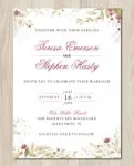 Burgundy Leaves Simple Flat 5x7 Wedding Invitation