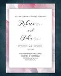 Pink and Fuchsia Simple Flat 5x7 Wedding Invitation