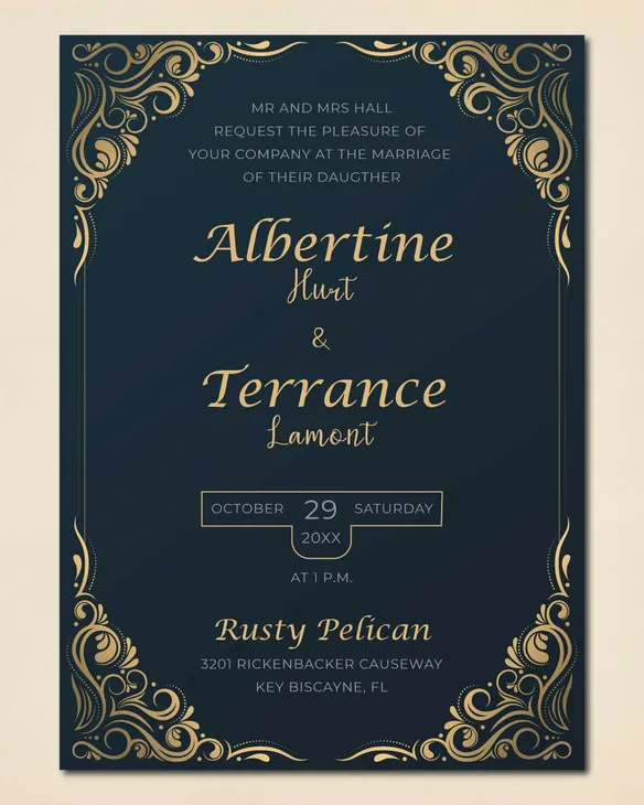 Luxury Indian Frames Simple Flat 5x7 Wedding Invitation