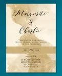 Golden Elegance Simple Flat 5x7 Wedding Invitation