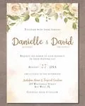 Warm Fall Flowers Simple Flat 5x7 Wedding Invitation