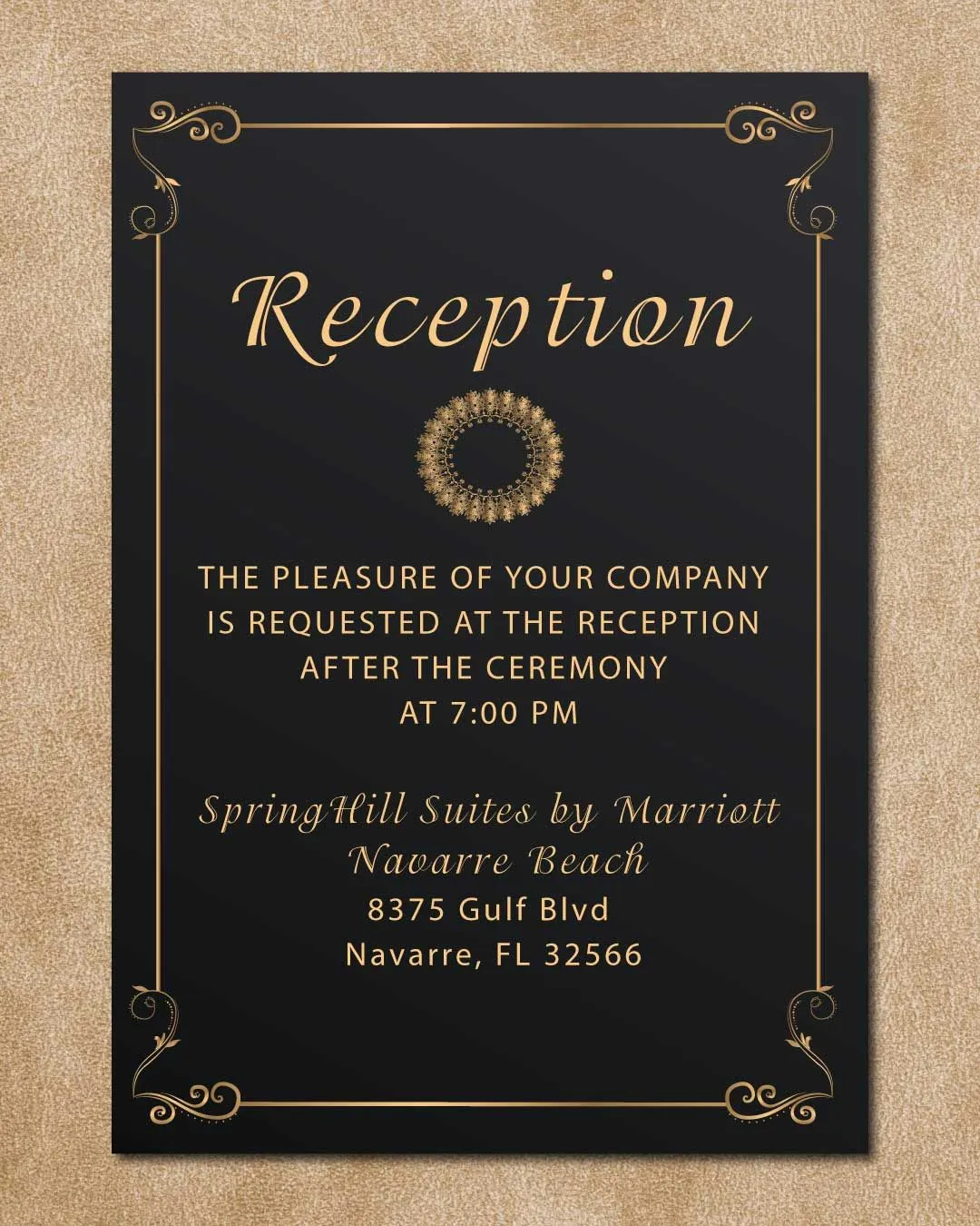 Luxurious Gold Simple Flat 5x7 Wedding Invitation