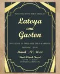 Gold Frames Simple Flat 5x7 Wedding Invitation