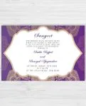 Purple and Golden Indian Wedding Invitation