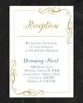 Decorative Golden Frame Acrylic Wedding Invitation
