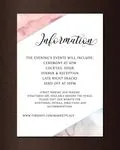 Pink and Gray Marble Simple Flat 5x7 Wedding Invitation