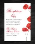 Simple Red Flowers Simple Flat 5x7 Wedding Invitation