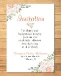 Old Pink Flowers Acrylic Wedding Invitation