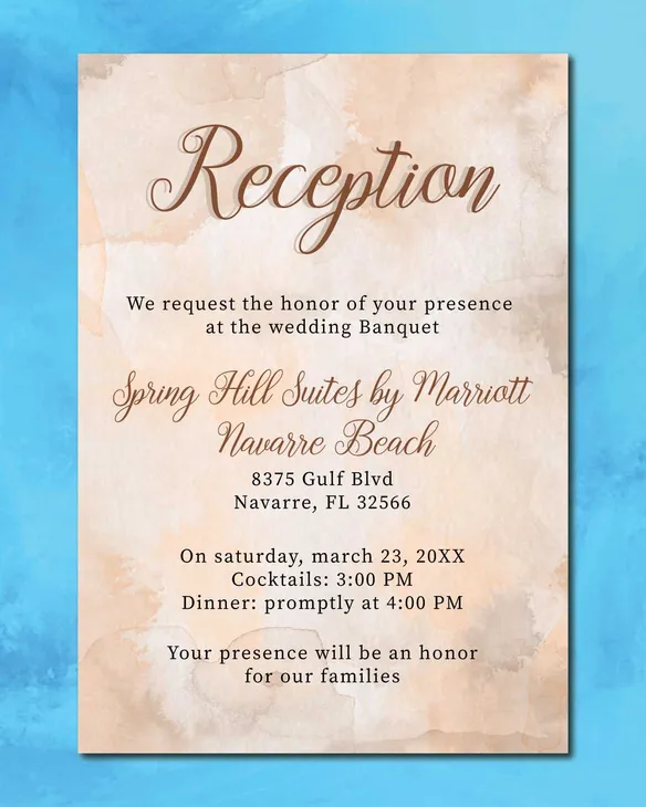 Watercolor Earth Tones Simple Flat 5x7 Wedding Invitation