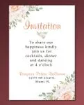 Dusty Roses Delicate Simple Flat 5x7 Wedding Invitation
