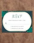 Dark Teal Frame Simple Flat 5x7 Wedding Invitation
