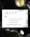 Blue Flowers Simple Flat 5x7 Wedding Invitation