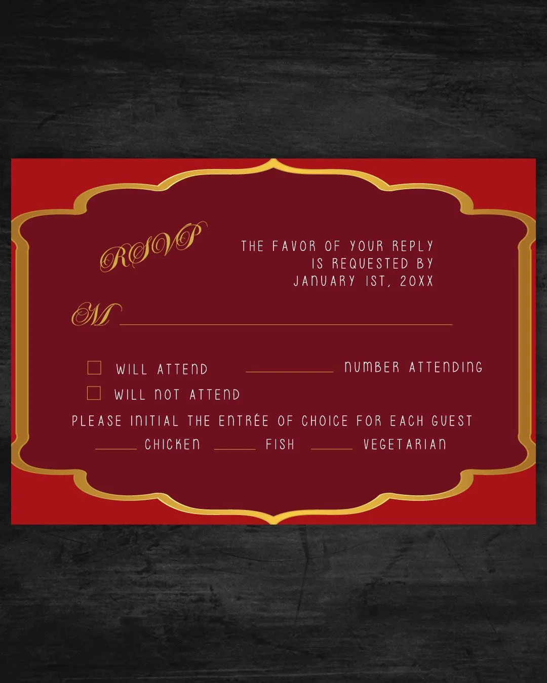 Regal Simplistic Red Indian Wedding Invitation