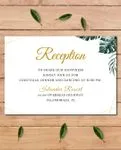 Tropical Leaves Simple Flat 5x7 Wedding Invitation