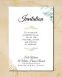 Gold Trim Simple Flat 5x7 Wedding Invitation