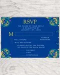 Pert Blue and Border Indian Wedding Invitation
