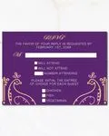 Purple Peacock Silhouettes Indian Wedding Invitation