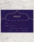 Dark Blue Pattern Indian Wedding Invitation