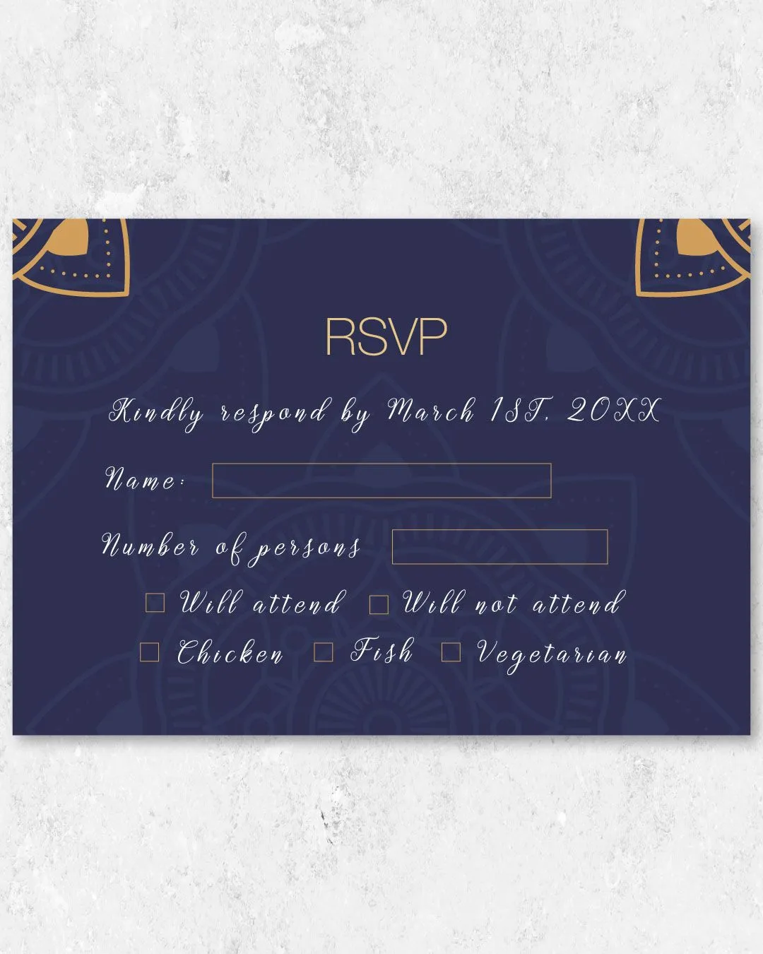 Golden Floral Corners Indian Wedding Invitation