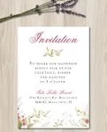 Burgundy Leaves Simple Flat 5x7 Wedding Invitation
