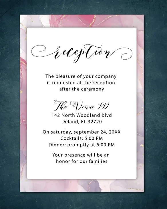 Pink and Fuchsia Simple Flat 5x7 Wedding Invitation