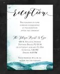 Sparkling Blue Watercolor Simple Flat 5x7 Wedding Invitation