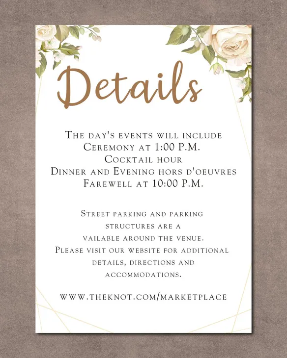 Warm Fall Flowers Simple Flat 5x7 Wedding Invitation