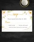 Botanical Yellow Flowers Simple Flat 5x7 Wedding Invitation