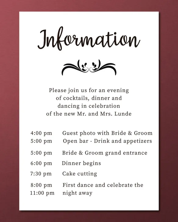 Simplicity and Elegance Simple Flat 5x7 Wedding Invitation