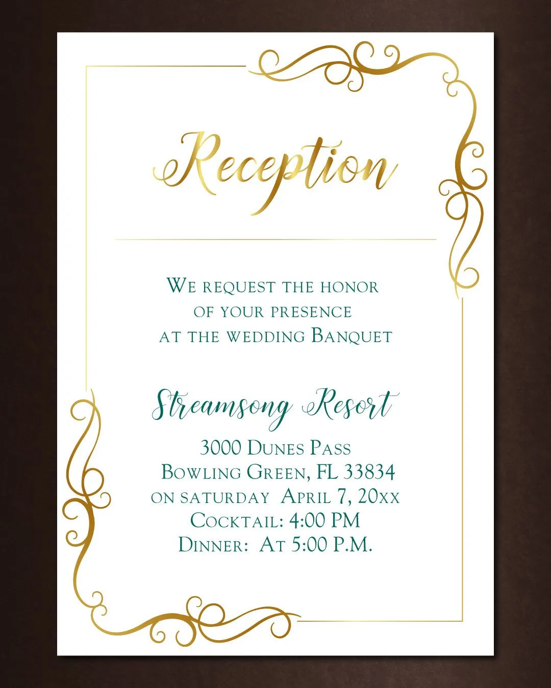 Elegant Frames Simple Flat 5x7 Wedding Invitation