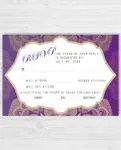 Purple and Golden Indian Wedding Invitation