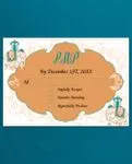 Turquoise Indian Leaves Wedding Invitation
