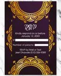 Gold Circular Border Indian Wedding Invitation