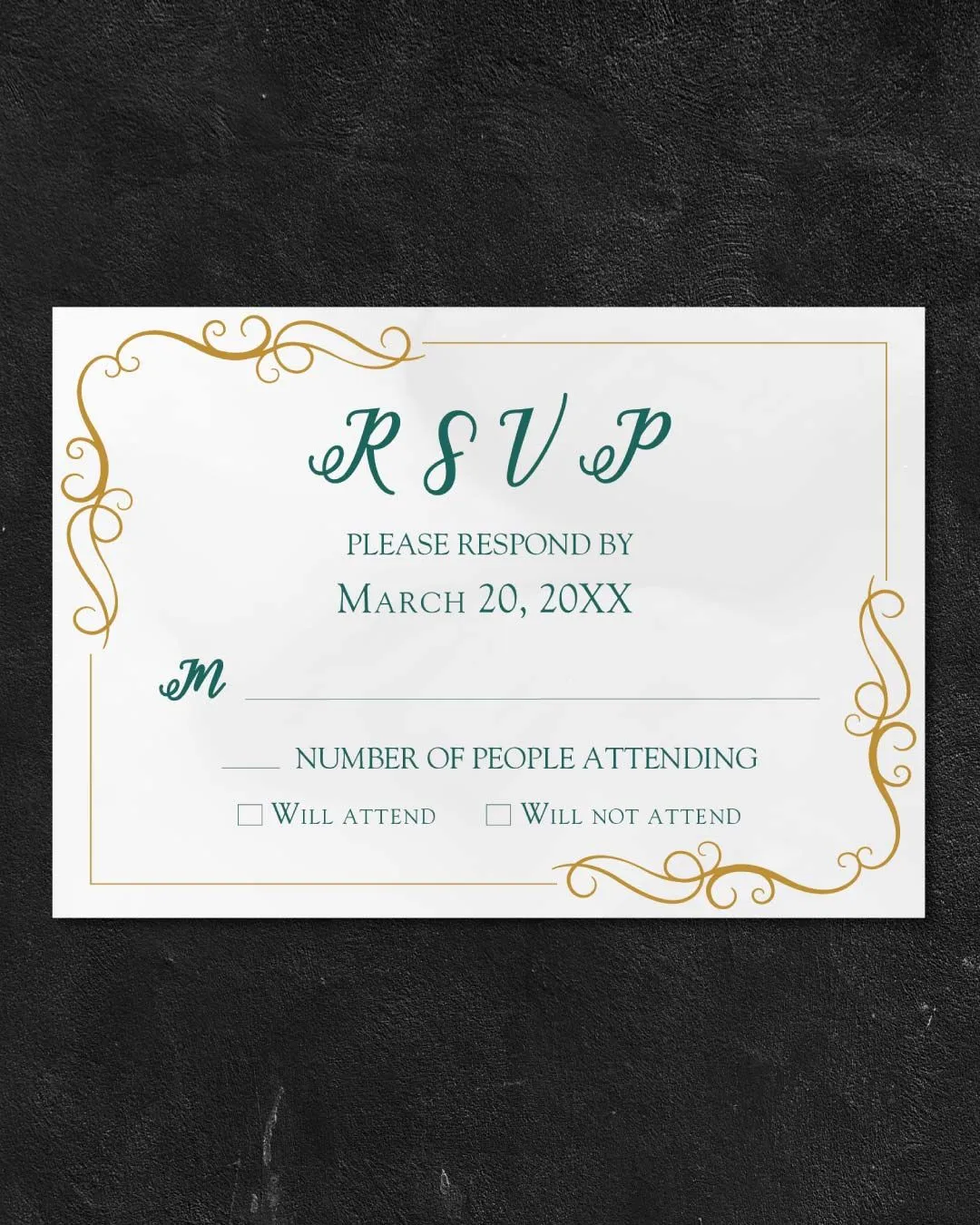 Decorative Golden Frame Acrylic Wedding Invitation