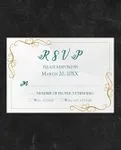 Decorative Golden Frame Acrylic Wedding Invitation