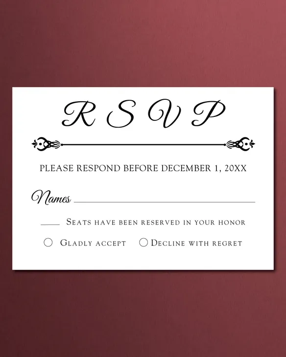 Classic Simple Flat 5x7 Wedding Invitation