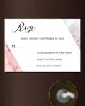 Pink and Gray Marble Simple Flat 5x7 Wedding Invitation